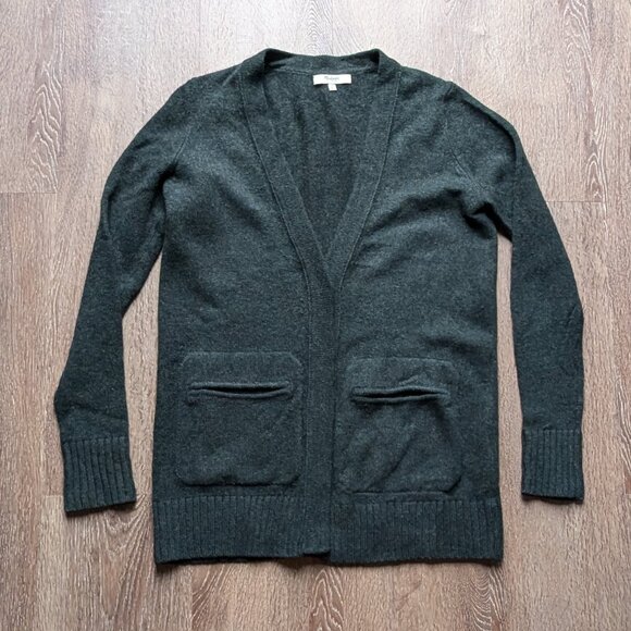 Deep Green Madewell V-Neck Long Cardigan Grandpa Professor Style XS - Picture 1 of 7